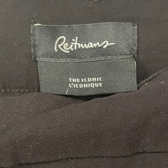 REITMANS / High Rise Slim Leg Black with Pink Pin Strip / Size 10 - Picture 8 of 11